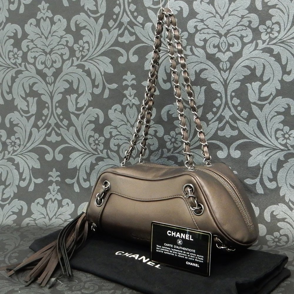 SALE! CHANEL BRONZE METALLIC CHAIN SHOULDER BAG!!! - Picture 1 of 11